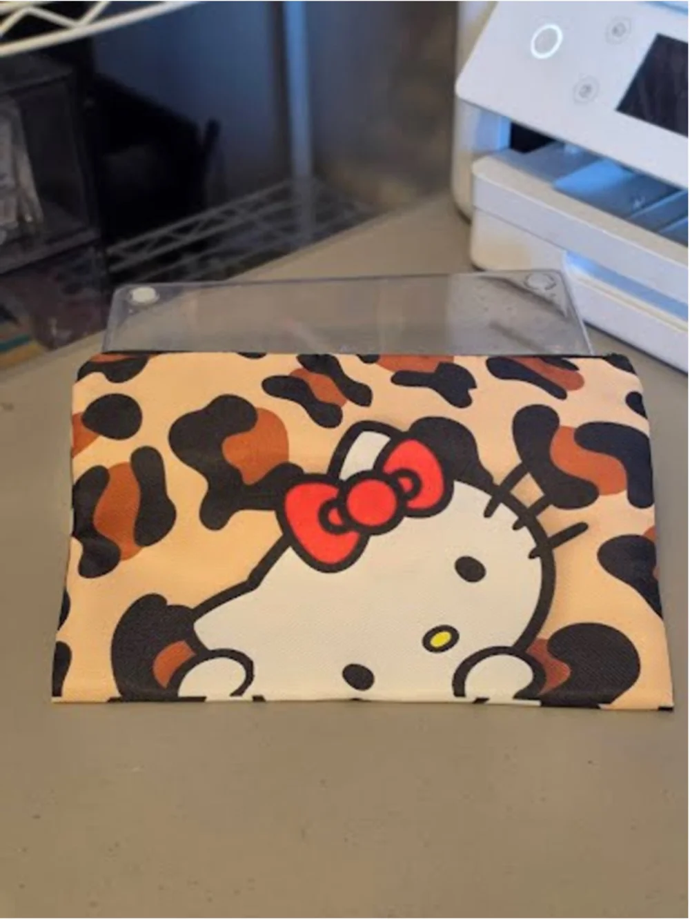 #HK-2400 Hello Kitty Leopard Print Zippered Accessory / Pencil Pouch